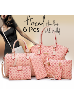 Arcad Fashion 6 Pcs High Quality Candy Handbag With Wallet, 34492